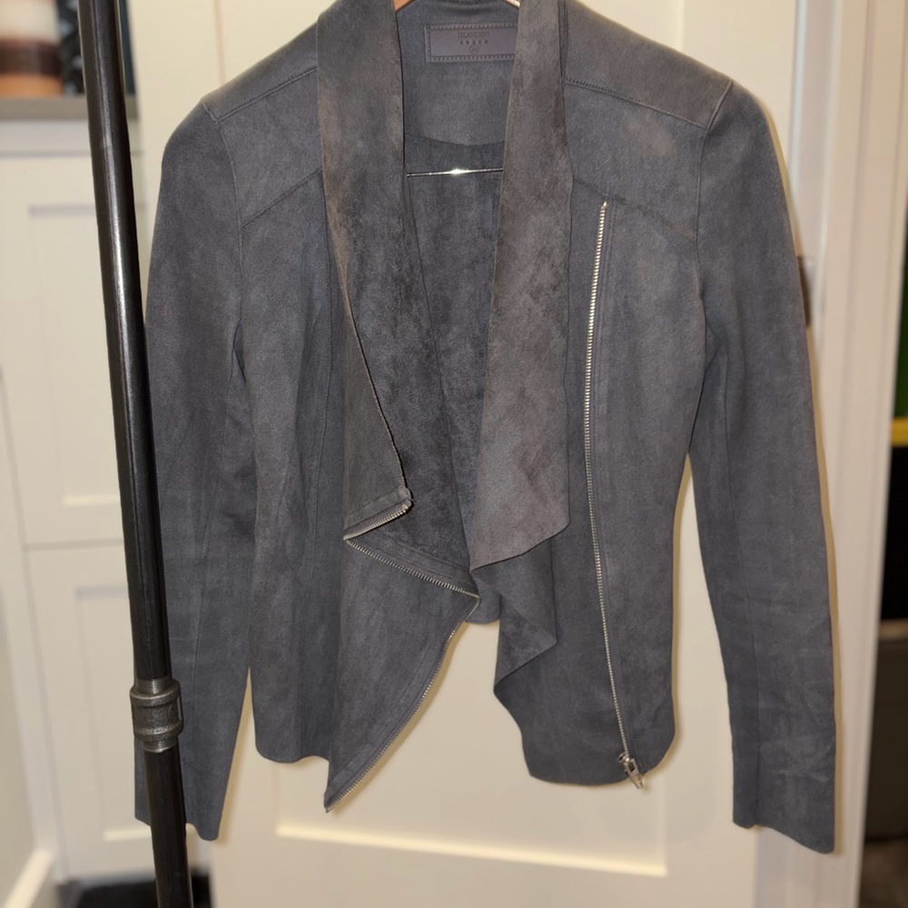 Suede jacket in charcoal